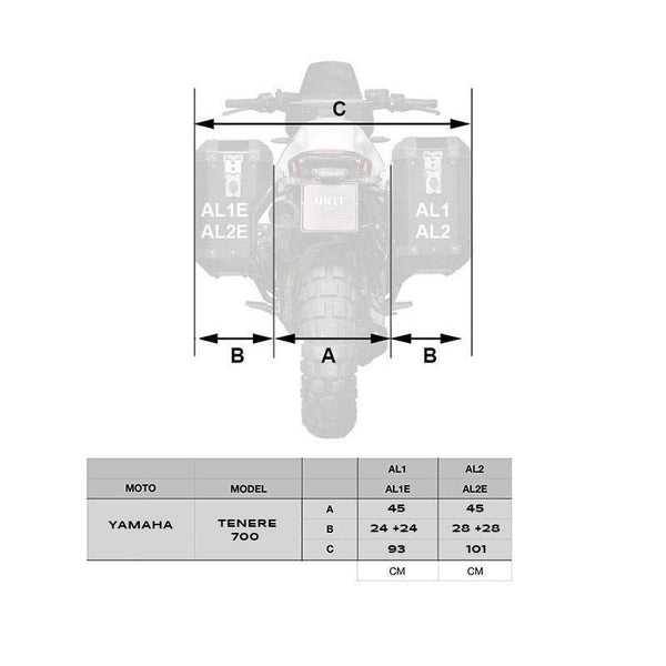 Unit Garage Atlas Panniers (40L+34L) + Inox rack