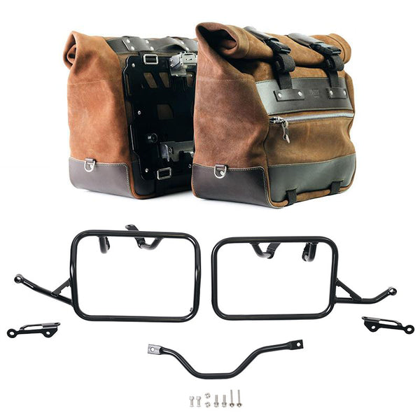 Unit Garage Cult Panniers (Brown) + Rack - Pair