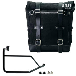 Unit Garage Waxed Suede Scram Pannier + Rack - Right