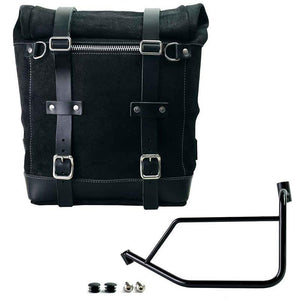 Unit Garage Waxed Suede Scram Pannier + Rack - Left