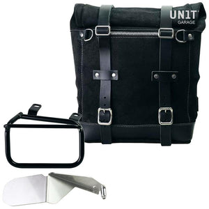 Unit Garage Waxed Suede Scram Pannier + Rack - Right