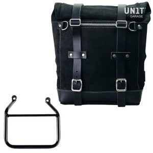Unit Garage Waxed Suede Scram Pannier + Rack - Right