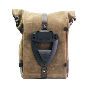 Unit Garage Royal Enfield Single Pannier Rack & Pure Waxed Suede Pannier - Moss Grey
