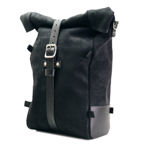 Unit Garage Royal Enfield Single Pannier Rack & Pure Canvas Pannier - Black