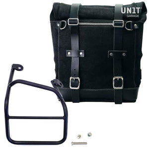 Unit Garage Waxed Suede Scram Pannier + Rack - Right