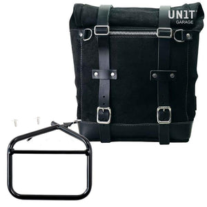 Unit Garage Waxed Suede Scram Pannier + Rack - Left