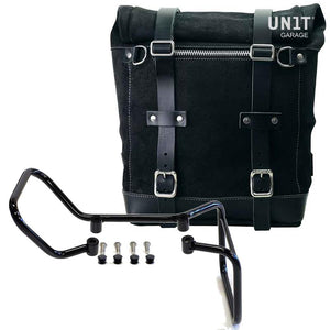 Unit Garage Waxed Suede Scram Pannier + Rack - Left