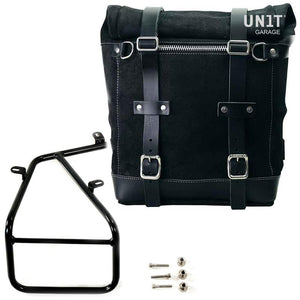 Unit Garage Waxed Suede Scram Pannier + Rack - Right