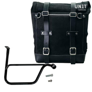 Unit Garage Waxed Suede Scram Pannier + Rack - Right