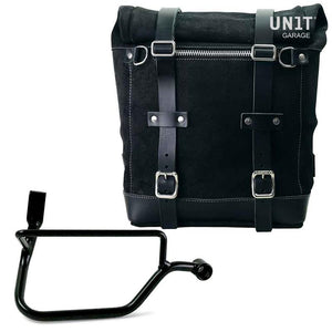 Unit Garage Waxed Suede Scram Pannier + Rack - Right