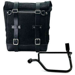 Unit Garage Waxed Suede Scram Pannier + Rack - Left