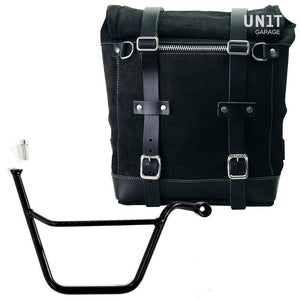 Unit Garage Waxed Suede Scram Pannier + Rack - Right