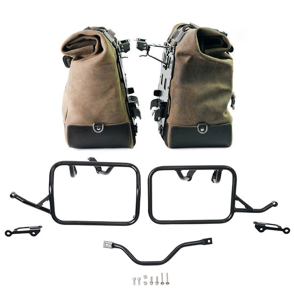Unit Garage Cult Panniers (Green) + Rack - Pair