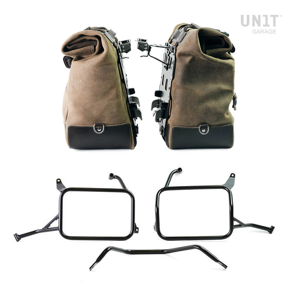 Unit Garage Cult Panniers (Green) + Rack - Pair