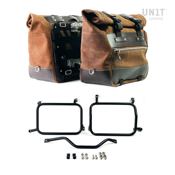 Unit Garage Cult Panniers (Brown) + Rack - Pair
