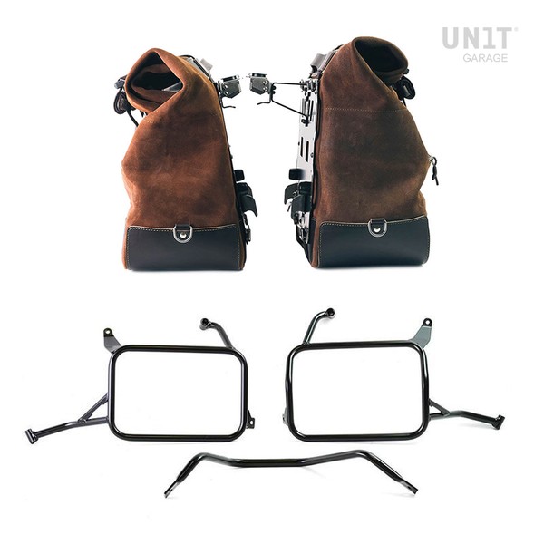 Unit Garage Cult Panniers (Brown) + Rack - Pair