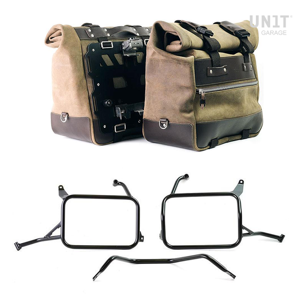 Unit Garage Cult Panniers (Green) + Rack - Pair
