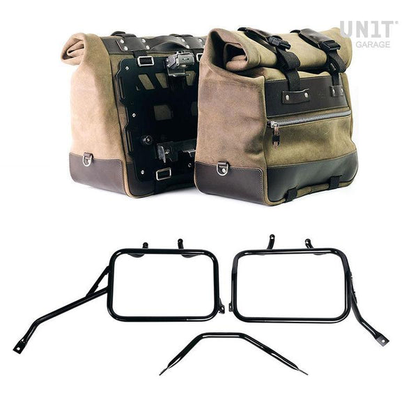Unit Garage Cult Panniers (Green) + Rack - Pair