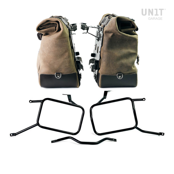 Unit Garage Cult Panniers (Green) + Rack - Pair