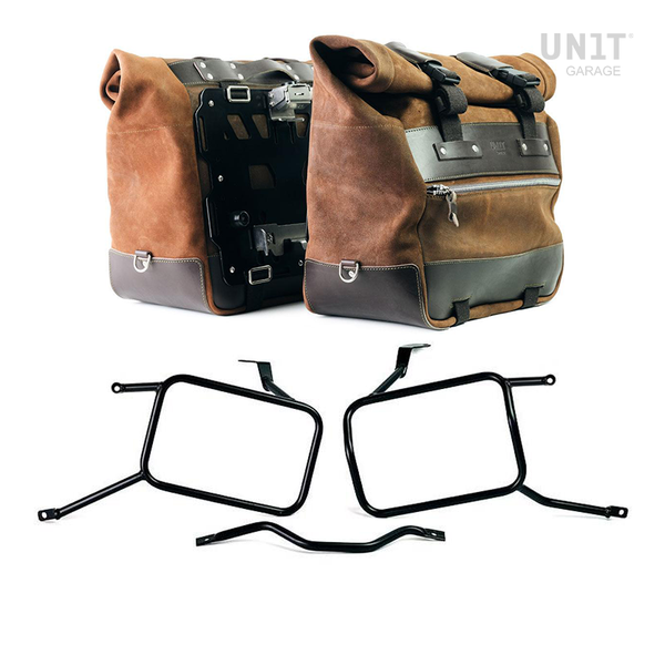 Unit Garage Cult Panniers (Brown) + Rack - Pair