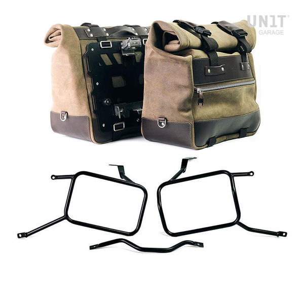 Unit Garage Cult Panniers (Green) + Rack - Pair