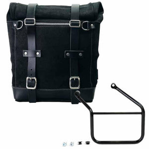 Unit Garage Waxed Suede Scram Pannier + Rack - Left