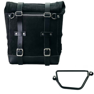 Unit Garage Waxed Suede Scram Pannier + Rack - Left