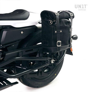 Unit Garage Waxed Suede Scram Pannier + Rack - Left