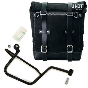 Unit Garage Waxed Suede Scram Pannier + Rack - Right