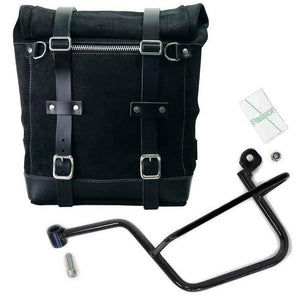Unit Garage Waxed Suede Scram Pannier + Rack - Left