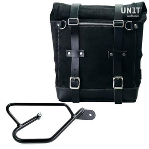 Unit Garage Waxed Suede Scram Pannier + Rack - Right