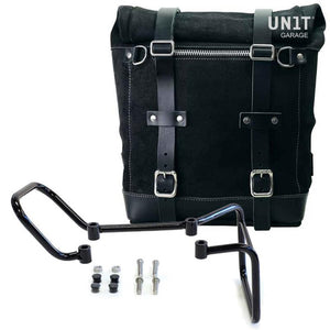 Unit Garage Waxed Suede Scram Pannier + Rack - Left