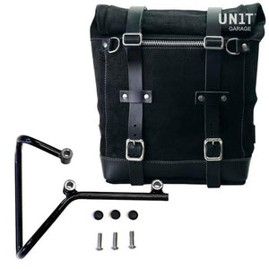 Unit Garage Waxed Suede Scram Pannier + Rack - Left