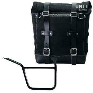 Unit Garage Waxed Suede Scram Pannier + Rack - Right